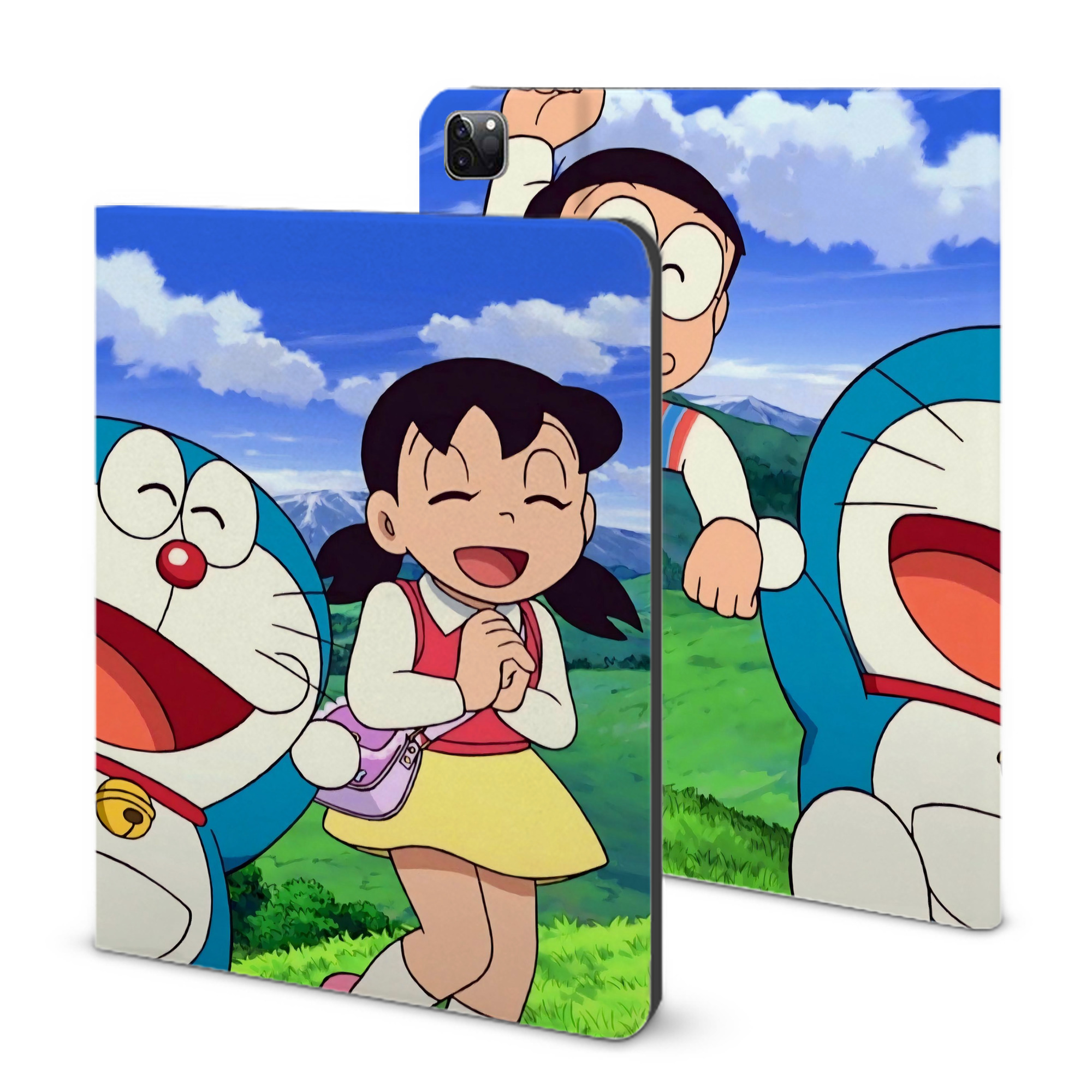 （画像用） ドラえもん Doraemon IPad ケース ブック型 PUレザー TPU 耐衝撃 軽量 薄型 ペン収納なし 全面保護 IPad 各モデル対応